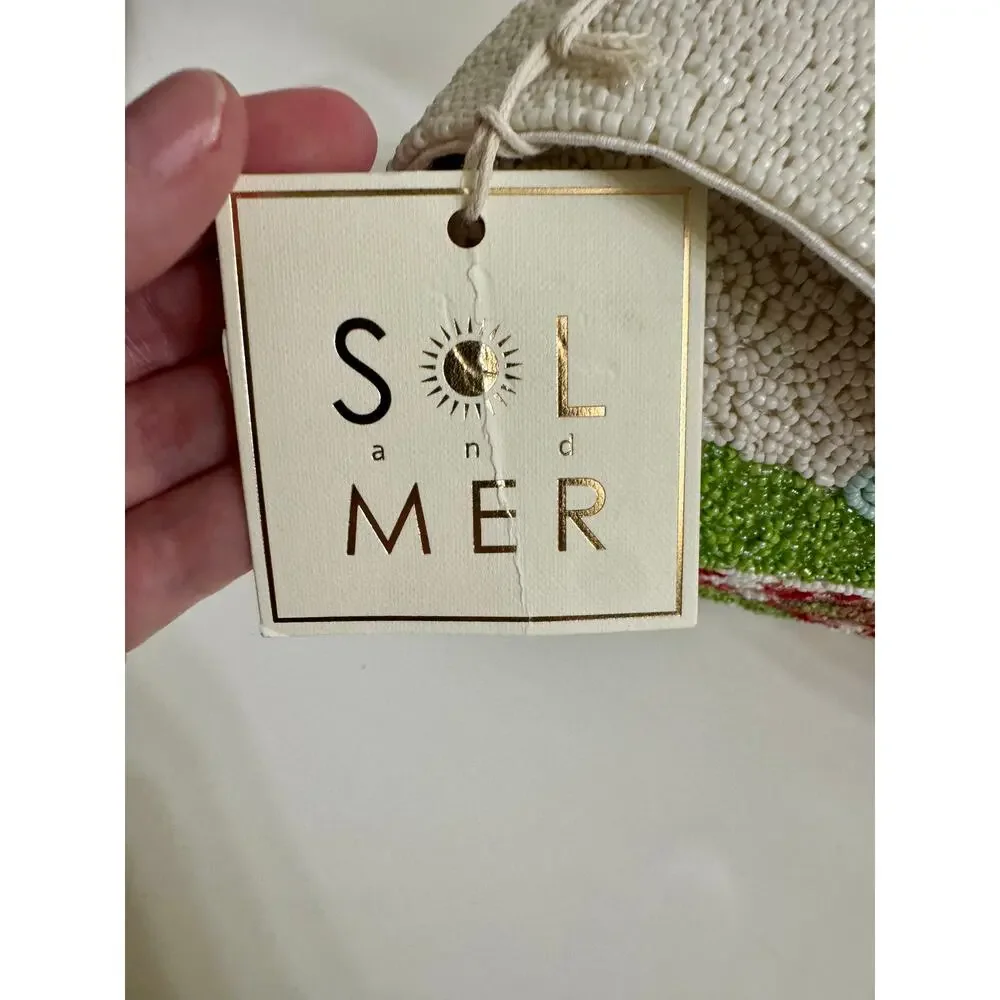 Sol & Mer Beaded Picnic Scene Shoulder Bag Novelty Handbag NWT